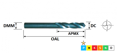 2.1mm HSS Stub Drill DIN1897